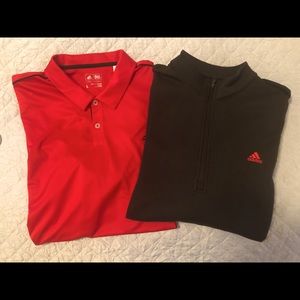 Adidas Golf Shirt and 1/4 Zip, Size L
